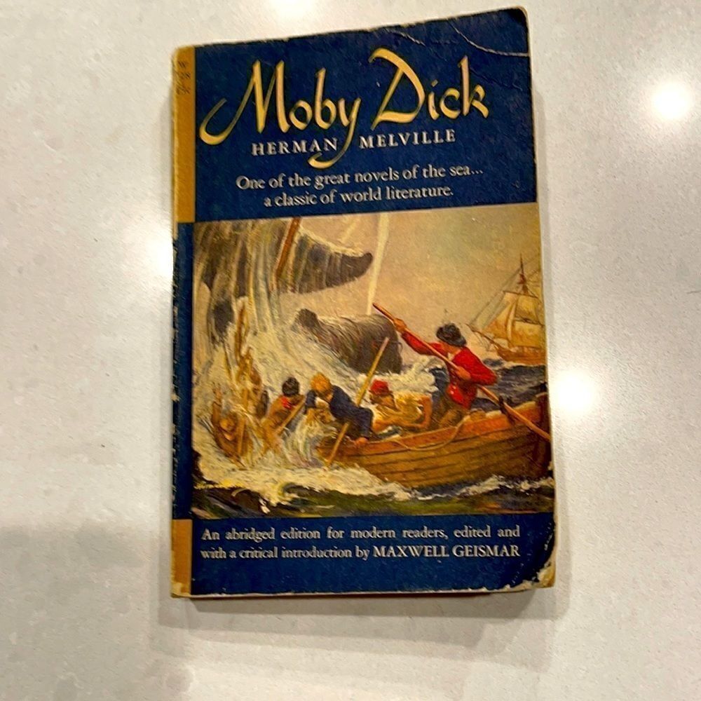 Moby Dick by Herman Melville  paperback book original price $.45 1961 vintage.
